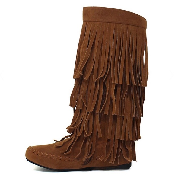 Yoki Fringe Boots Brown - Picture 3 of 11